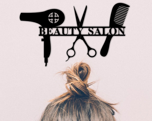 Hair Stylist Gift, Cosmetologist Name Sign, Custom Hairstylist Business Name Sign, Personalized Metal - metal sign