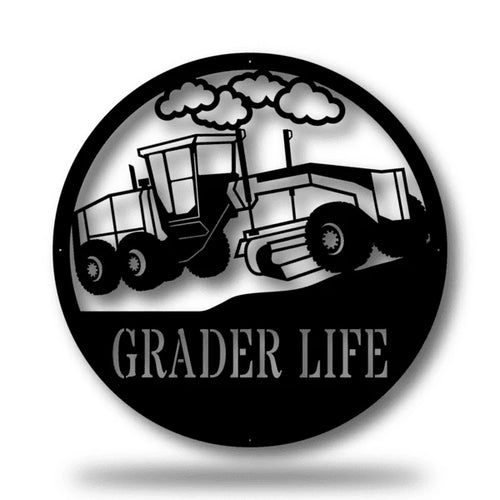 Road Grader Customized Metal Signs Custom Metal Sign Custom Signs Metal Sign