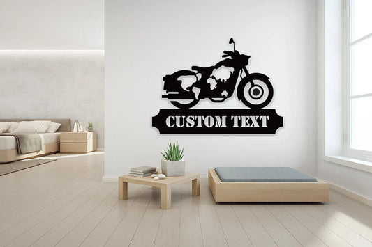 Motorcycle Metal Sign, Metal Garage Sign, Fathers Day Gift, Motorbike Metal Sign, Personalized Metal Art, Steel Metal Art, Laser Cut Metal Signs Custom Gift Ideas