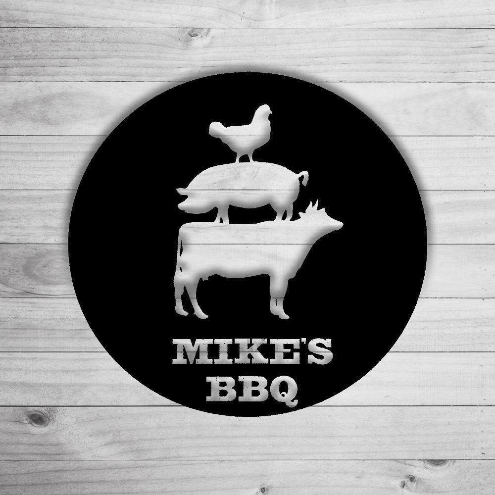 Personalized Backyard Bbq Metal Sign, Outdoor Wall Decor, Metal Wall Decor, Bbq Decor, Personalized Home Decor, Bbq Grill Sign Laser Cut Metal Signs Custom Gift Ideas