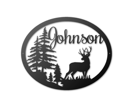 Metal Signs Personalized Last Name Metal Sign Personalized Gift For Brother Custom Deer Sign Laser Cut Metal Signs Custom Gift Ideas - 8 inches - metal sign