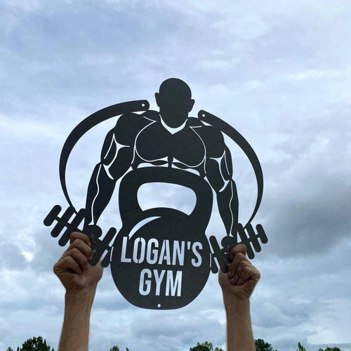 Body Builder Personalized Sign Cut Metal Sign Metal House Sign
