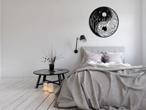 Yin Yang Waves & Mountains Large Metal Wall Decor Wall Hangings Metal Wall Signs Housewarming Gift