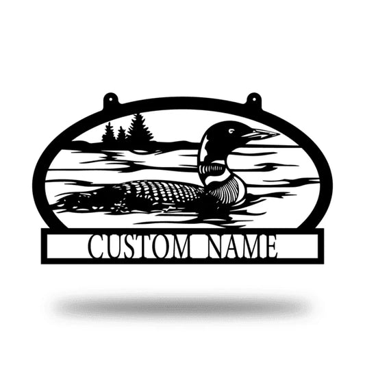Outdoor Sign With Loon Customized Metal Signs, Custom Metal Sign, Custom Signs, Metal Sign Laser Cut Metal Signs Custom Gift Ideas - 8 inches - metal sign