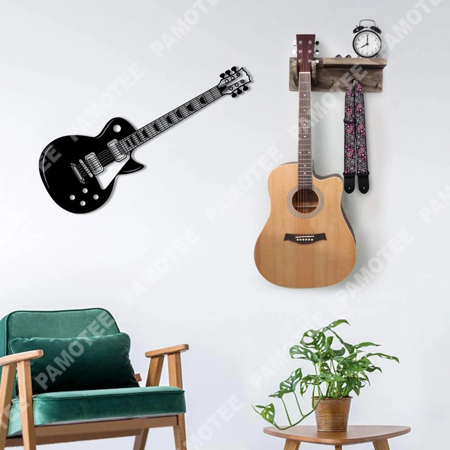 Electric Guitar Steel Wall Decor, Metal Art For Musicians, Guitar Lovers, Metal Laser Cut Metal Signs Custom Gift Ideas