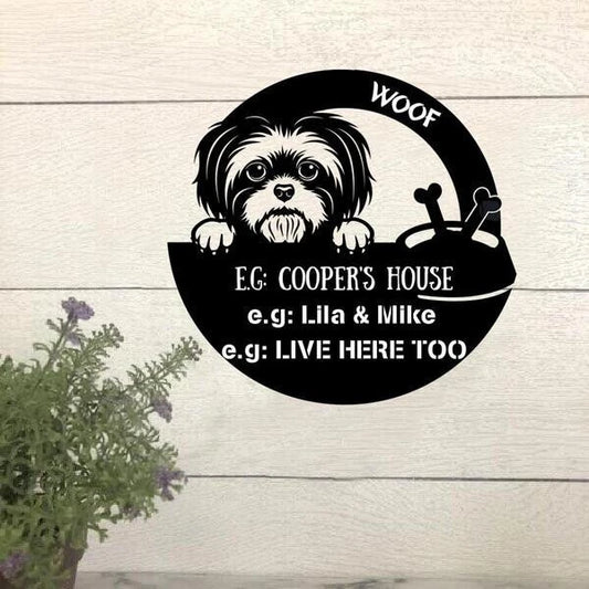 Vhh Dog Lovers The Dog's House Personalized Metal Sign Cut Metal Sign