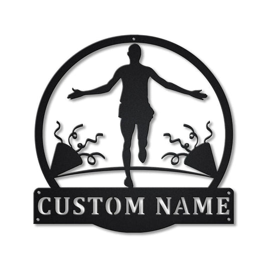 Personalized Marathon Sport Monogram Metal Sign Art, Custom Marathon Sport Metal Sign, Hobbie Gifts - metal sign