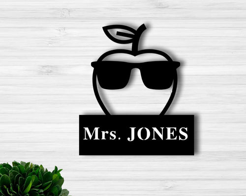 Personalized Teacher Metal Sign Teacher Appreciation Gift Door Hanger Last Name Sign Metal Decorative Wall Art