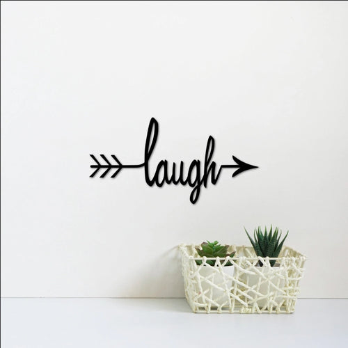 Laugh Arrow Sign Metal Word Art Metal Laugh Arrow Laugh Word Arrow Laugh Arrow With Words Rustic Arrow Decor Live Laugh Love