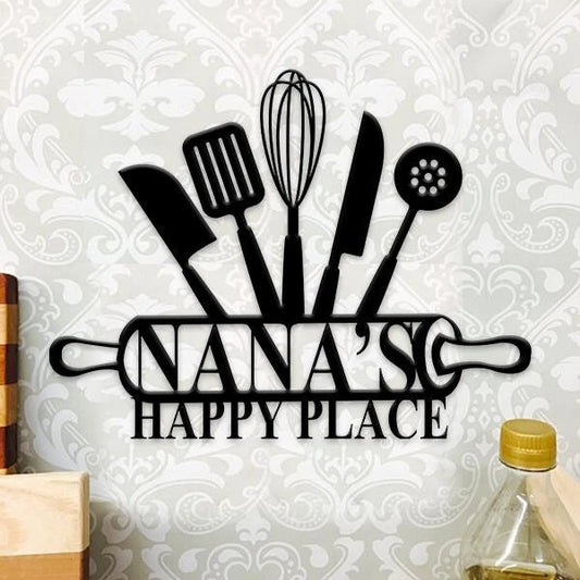Family Nana's Kitchen Cut Metal Sign - 8 inches - metal sign