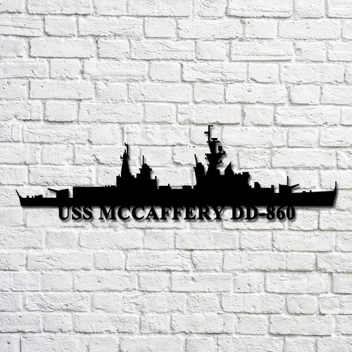 Uss Mccaffery Dd860 Navy Ship Metal Art, Custom Us Navy Ship Cut Metal Sign, Gift For Navy Veteran, Navy Ships Silhouette Metal Art, Navy Home Decor Laser Cut Metal Signs Custom Gift Ideas