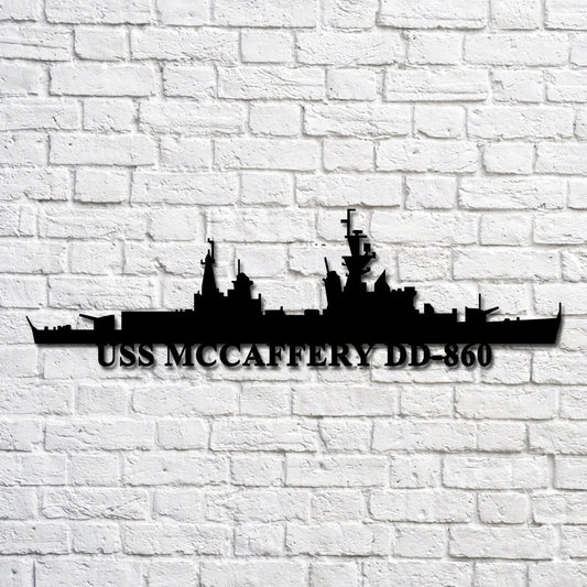 Uss Mccaffery Dd860 Navy Ship Metal Art, Custom Us Navy Ship Cut Metal Sign, Gift For Navy Veteran, Navy - metal sign
