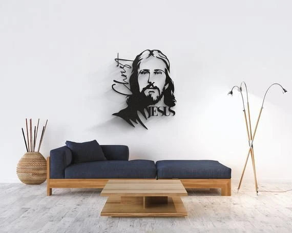 Jesus Christ In God We Trust Wall Art Lazer Cut Metal Sign