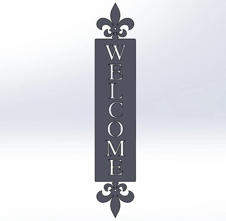 Welcome Sign Vertical Metal Sign Wedding Gift Housewarming Gift Weatherproof Cut Metal Sign