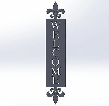 Welcome Sign Vertical Metal Sign Wedding Gift Housewarming Gift Weatherproof Cut Metal Sign