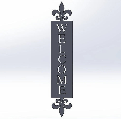 Welcome Sign Vertical Metal Sign Wedding Gift Housewarming Gift Weatherproof Cut Metal Sign