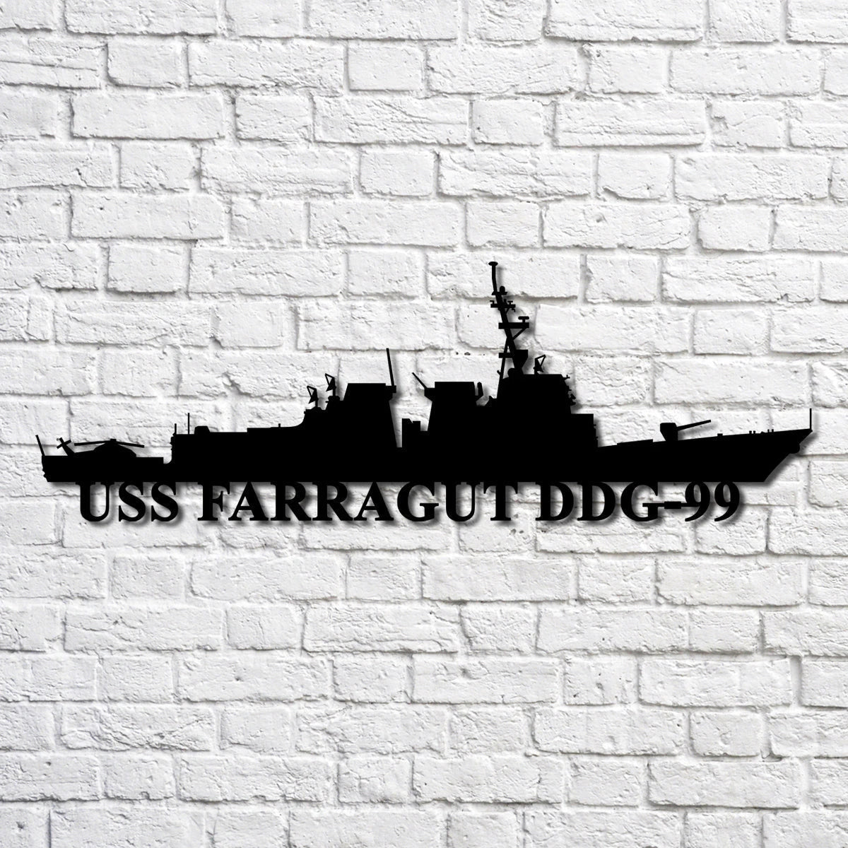 Uss Farragut Ddg99 Navy Ship Metal Art, Custom Us Navy Ship Cut Metal Sign, Gift For Navy Veteran, Navy Ships Silhouette Metal Art, Navy Home Decor Laser Cut Metal Signs Custom Gift Ideas