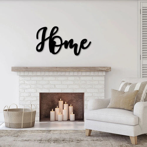 Home Sign Wall Decor, Metal Home Sign For Front Porch, Outdoor Home Sign, Custom Cursive Metal Farmhouse Sign, House Wall Decor Laser Cut Metal Signs Custom Gift Ideas