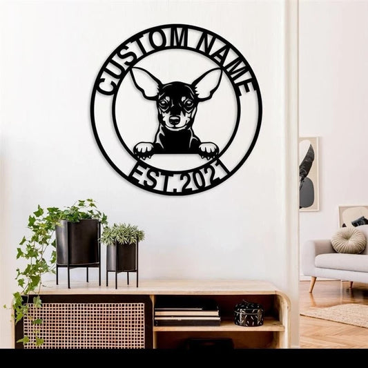Personalized Chihuahua Dog Sign, Chihuahua Dog Sign, Chihuahua Dog Gifts, Pet Name Sign, Gift For Pet - metal sign