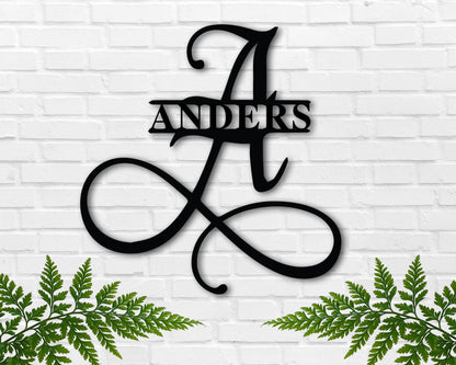 Custom Metal Name Sign, Family Name Metal Sign, Personalized Last Name Sign, Door Hanger, Outdoor Metal Sign, Wedding Gift, Monogram Sign Laser Cut Metal Signs Custom Gift Ideas