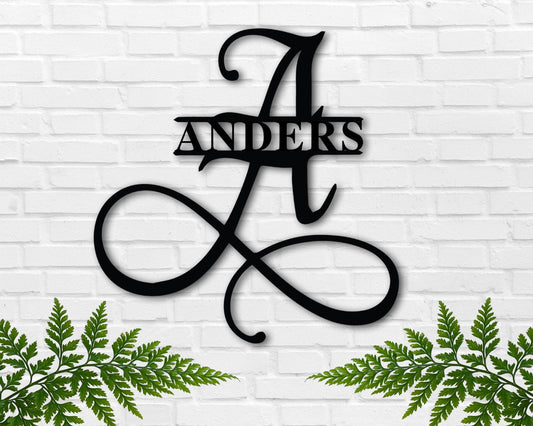 Custom Metal Name Sign, Family Name Metal Sign, Personalized Last Name Sign, Door Hanger, Outdoor Metal - wedding detail
