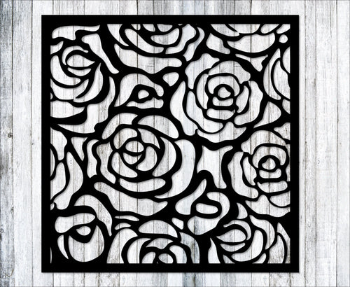 Metal Rose Decorative Panel Fence Privacy Screen Steel Panel Beautiful Unique Minimalist Outdoor Or Indoor Dp41