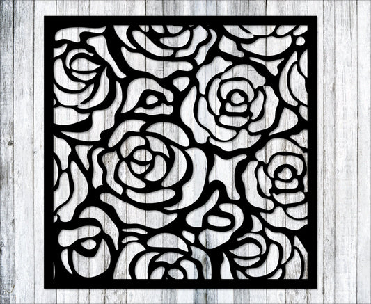 Metal Rose Decorative Panel Fence Privacy Screen Steel Panel Beautiful Unique Minimalist Outdoor Or Indoor Dp41 - 8 inches - metal sign