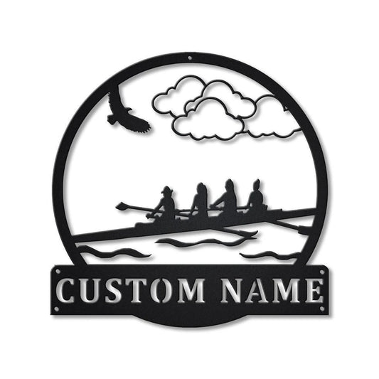 Personalized Rowing Sport Monogram Metal Sign Art, Custom Rowing Sport Metal Sign, Hobbie Gifts, Sport - metal sign