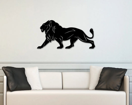 Lion Art Metal Lion Wall Decor Lion Sign Metal Lion Geometric Lion Wildlife Geometric Minimal List Sign - 8 inches - metal sign