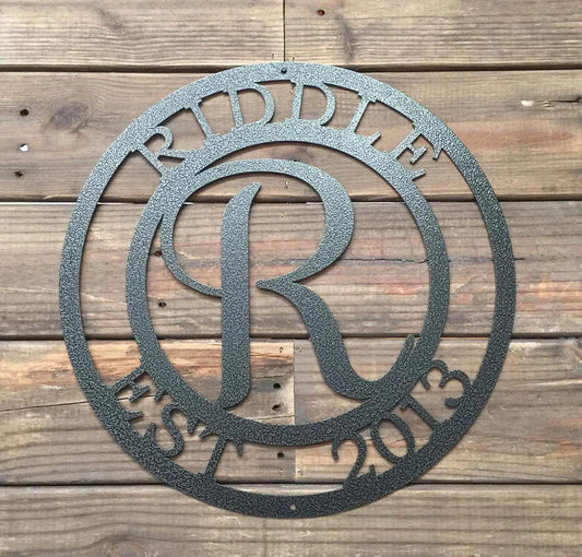 Metal Family Name Sign Cut Metal Sign Metal House Sign - 8 inches - metal sign