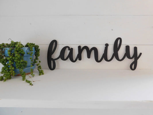 Family Sign Metal Family Sign Rustic Word Art Sign Housewarming Gift Idea - 8 inches - metal sign