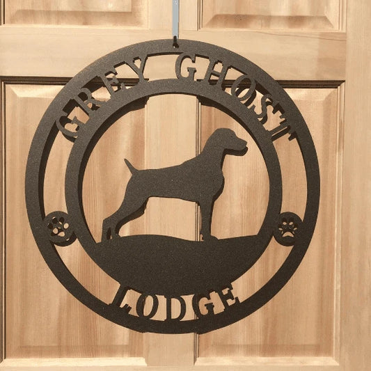 Personalized Weimaraner Dog Sign Cut Metal Sign Metal House Sign - 8 inches - metal sign