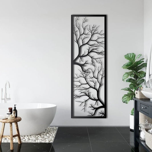 Metal Tree Wall Art Tree Sign Metal Wall Decor Metal Wall Decor Metal Branch Wall Decor Geometric Wall Art Home Wall Hangings - 8 inches - metal sign
