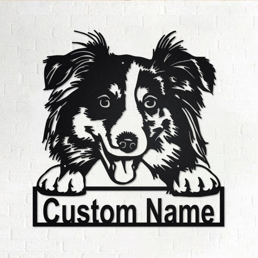 Personalized Custom Australian Shepherd Metal Sign for Dog Lover Custom Name - 8 inches - metal sign