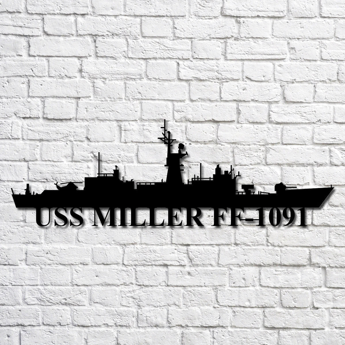 Uss Miller Ff1091 Navy Ship Metal Art, Gift For Navy Veteran, Navy Ships Silhouette Metal Art, Navy Home Decor Laser Cut Metal Signs Custom Gift Ideas