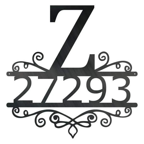 Initial Swirl Address Customized Metal Signs, Custom Metal Sign, Custom Signs, Metal Sign, Metal Laser Cut Metal Signs Custom Gift Ideas