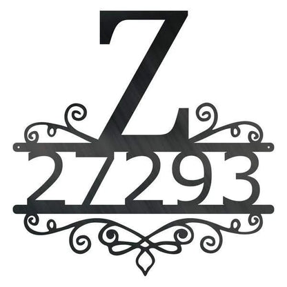 Initial Swirl Address Customized Metal Signs, Custom Metal Sign, Custom Signs, Metal Sign, Metal Laser Cut Metal Signs Custom Gift Ideas