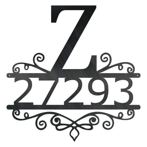 Initial Swirl Address Customized Metal Signs, Custom Metal Sign, Custom Signs, Metal Sign, Metal Laser Cut Metal Signs Custom Gift Ideas