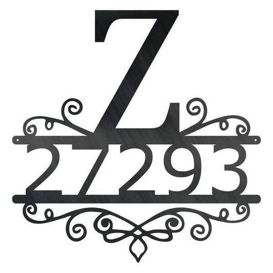 Initial Swirl Address Customized Metal Signs, Custom Metal Sign, Custom Signs, Metal Sign, Metal Laser Cut Metal Signs Custom Gift Ideas - 8 inches - metal sign
