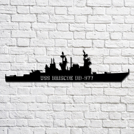 Uss Briscoe Dd977 Navy Ship Metal Art, Custom Us Navy Ship Cut Metal Sign, Gift For Navy Veteran, Navy - metal sign