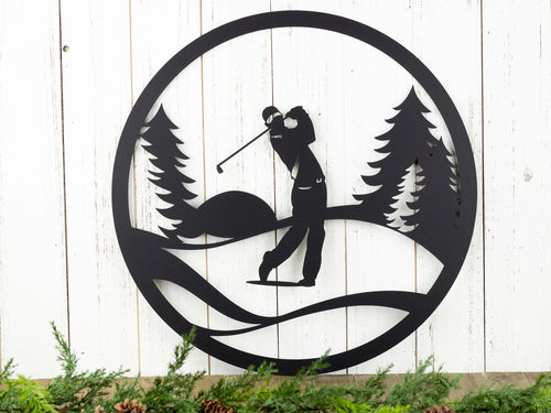 Golfer Metal Wall Decor Gift For Him Golf Gift Golfer Gift Wall Hanging Outdoor Sign Fathers Day Gift