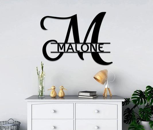 Customized Last Name Sign, Metal Wall Art, Family Name Sign, Personalized Wedding Gift, Welcome Sign For - wedding detail