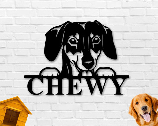 Dachshund Dog Sign Dachshund Metal Sign Dachshund Name Sign Pet Name Sign Dog Lover Sign Gift For Pet Owner Dog Sign - 8 inches - metal sign