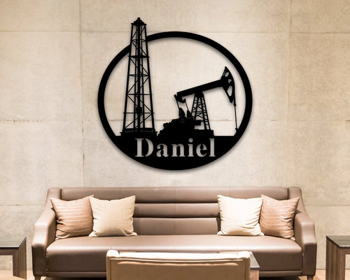 Custom Metal Name Sign, Oil Rig, Oil Field, Offshore Custom Sign, Unique, Toolpusher, Driller, Derrickhand, Motorman, Roughneck, Roustabout Laser Cut Metal Signs Custom Gift Ideas