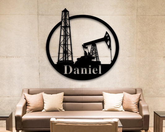 Custom Metal Name Sign, Oil Rig, Oil Field, Offshore Custom Sign, Unique, Toolpusher, Driller - metal sign