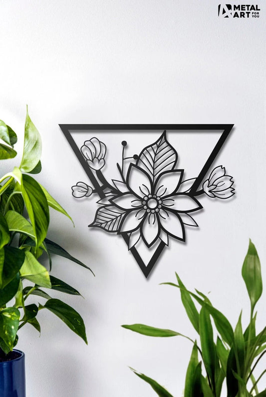 Flower (Triangle) Decor Wall Art Cut Metal Sign Laser Cut Metal Signs Custom Gift Ideas - 8 inches - metal sign