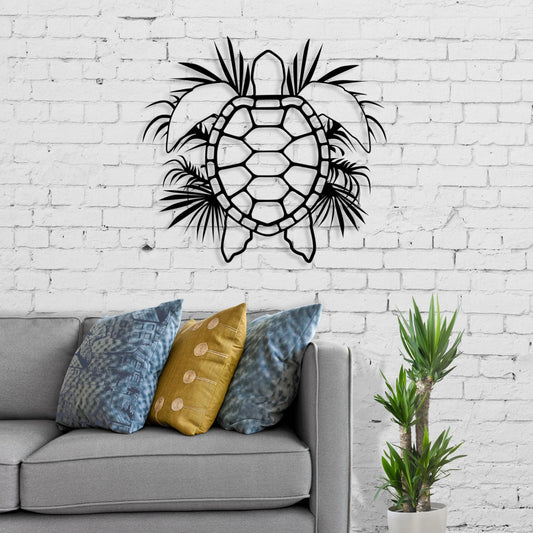 Sea Turtle Modern Ocean Life Wall Art Decor Cut Metal Sign Laser Cut Metal Signs Custom Gift Ideas - 8 inches - metal sign