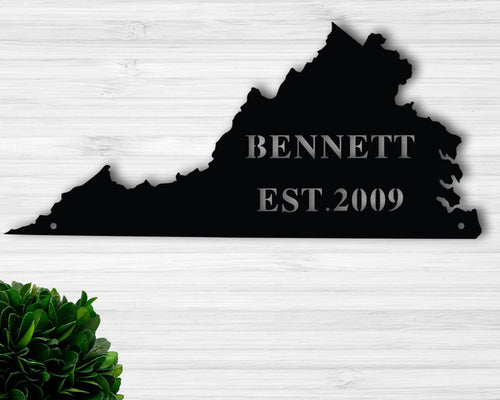 Personalized Virginia State Sign Custom Metal Virginia State Sign Virginia Sign Commonwealth State