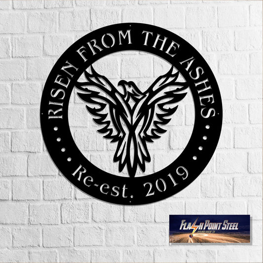 Phoenix Bird Emblem, Personalized, Family Name Sign, Custom Metal Sign, Home Decor, Metal Art, Wall - metal sign