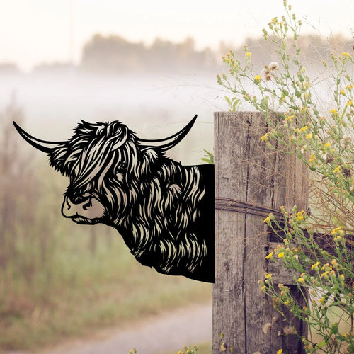 Funny Highland Cattle Metal Art, Farm Decoration, Metal Laser Cut Metal Signs Custom Gift Ideas